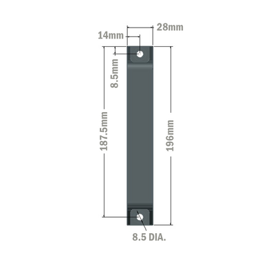 50-200-1 MODULAR SOLUTIONS HANDLE<br>180 PULL HANDLE GRAY